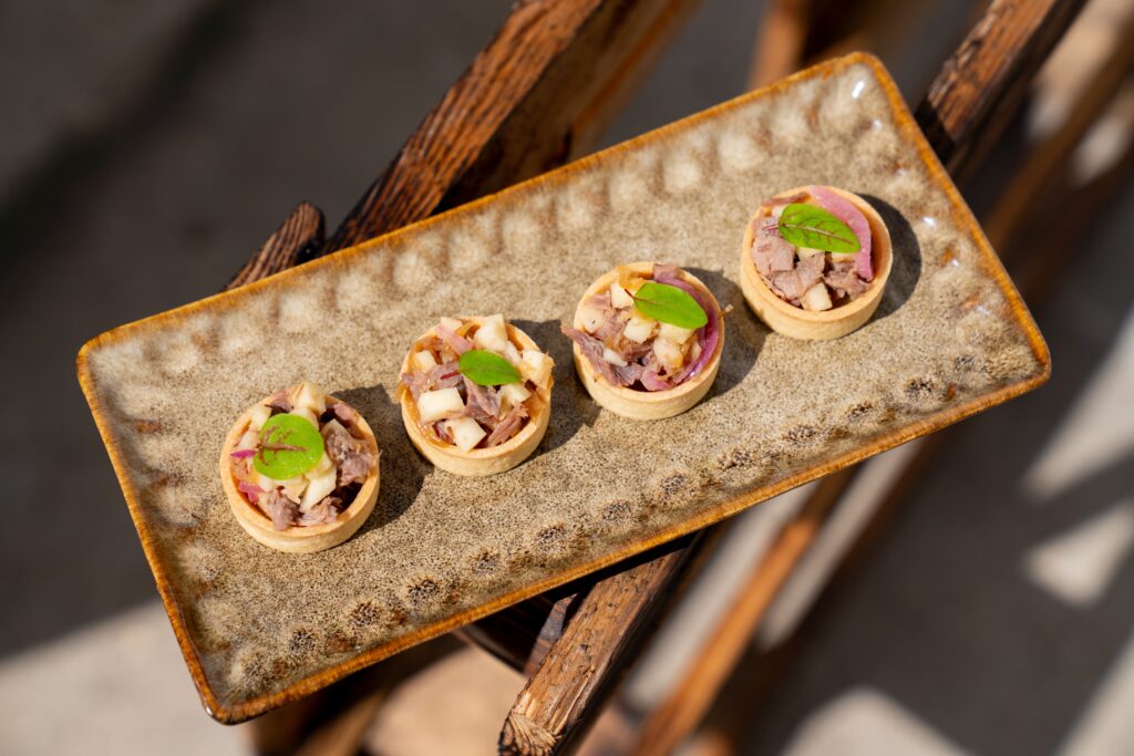 Tartelette au canard & crème de baslamique